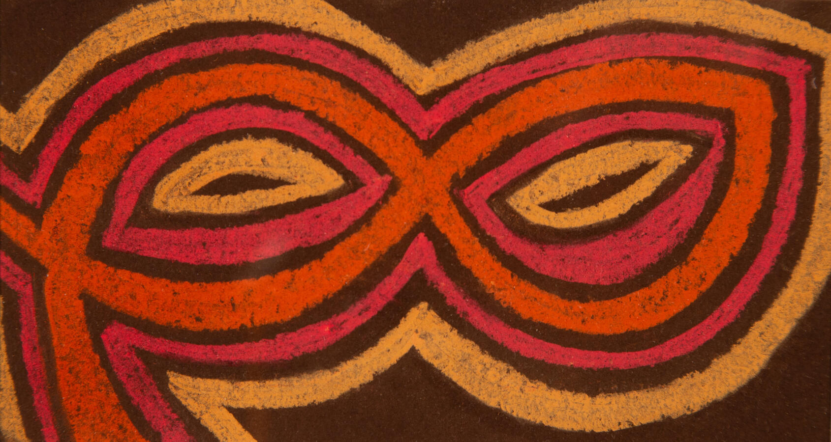 "Figurative Abstraction 1: Masquerade Glasses," 2022. Chalk pastel on paper, 8 x 10 inches, matted/framed, $500 for the full series of 7.