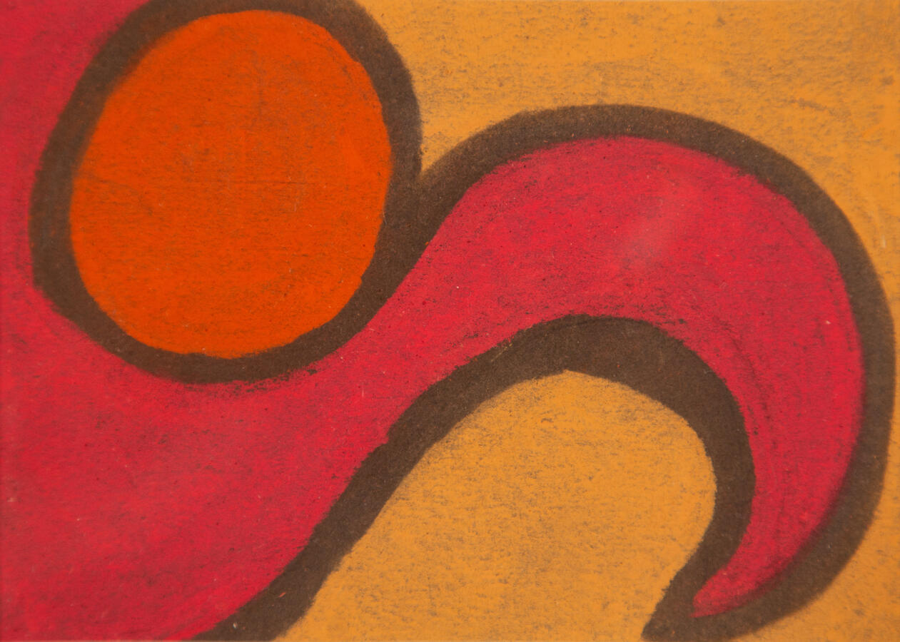 "Figurative Abstraction 3: Pearl on Wave," 2022. Chalk pastel on paper, 8 x 10 inches, matted/framed, $500 for the full series of 7.