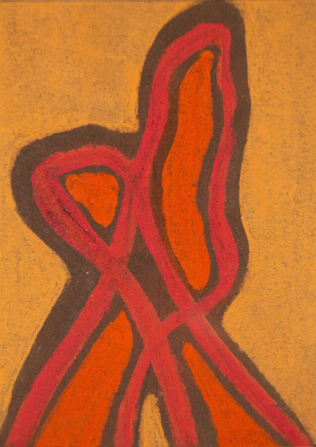 "Figurative Abstraction 5: Ankles and Toes," 2022. Chalk pastel on paper, 8 x 10 inches, matted/framed, $500 for the full series of 7.