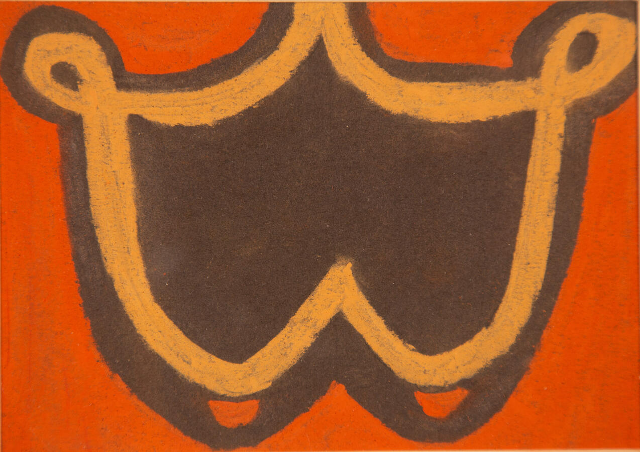 "Figurative Abstraction 2: Breasts," , 2022. Chalk pastel on paper, 8 x 10 inches, matted/framed, $500 for the full series of 7.