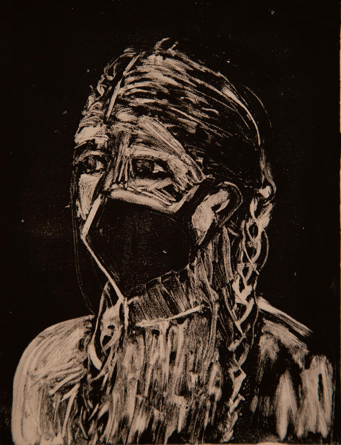 "Enduring: 2," 2022. Monotype print, 11 x14 inches, double matted/framed, $250.