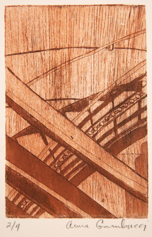 "Staircase," 2022. Aquatint Print, 8 x 10 inches, unframed, $40.