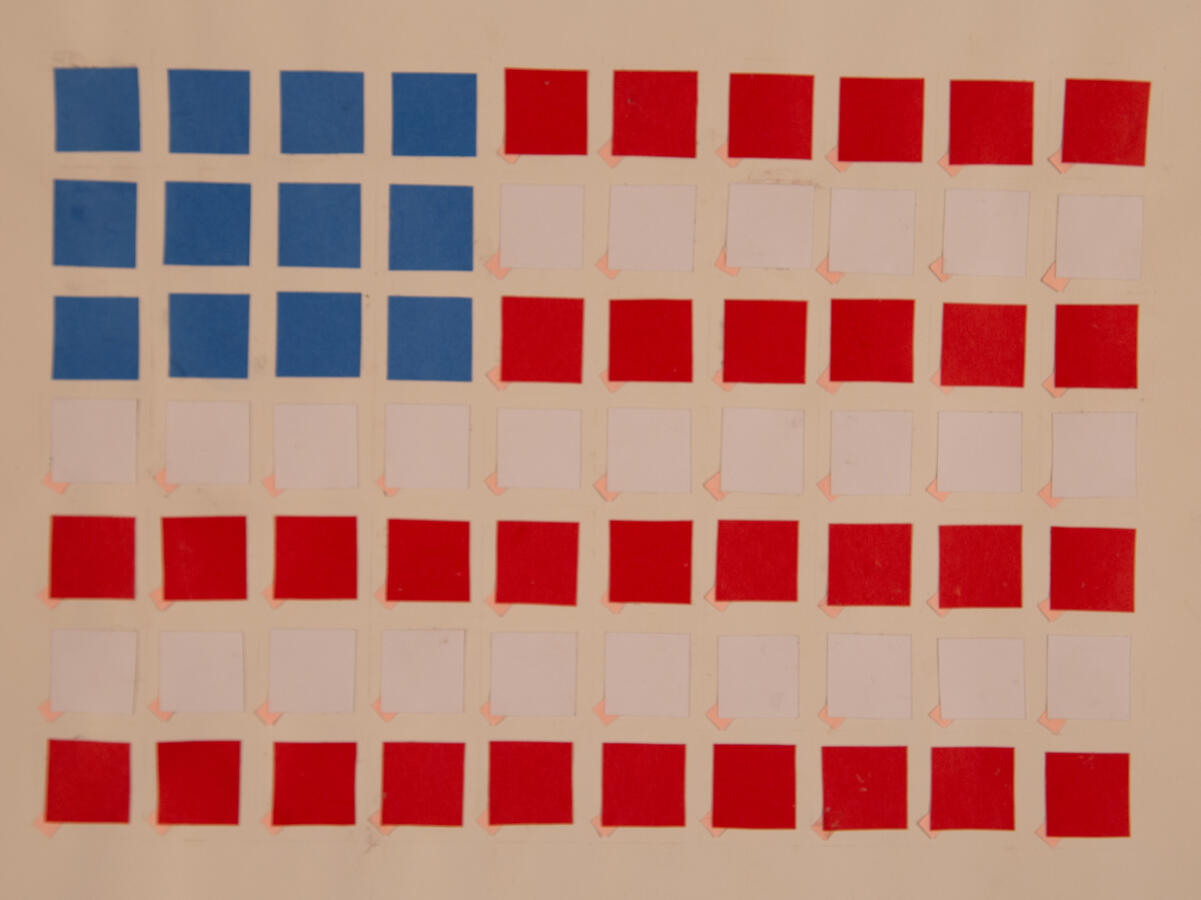 "Pink Slip Nation," 2021. Paper Cut, 12 x 16 inches, matted/framed, $125.